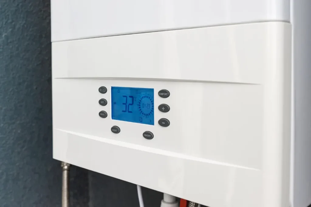Écran de commande d'une chaudière murale au gaz
